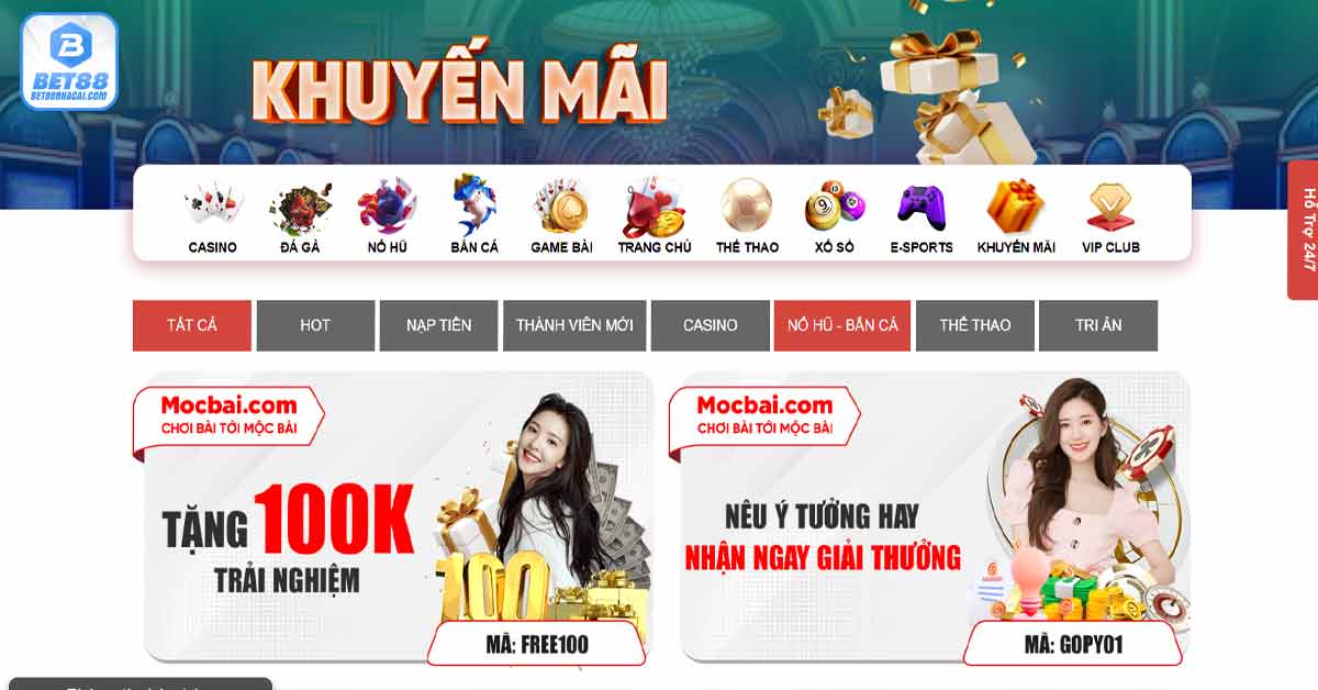 Nạp tiền/rút tiền ở nhà cái Game mocbai